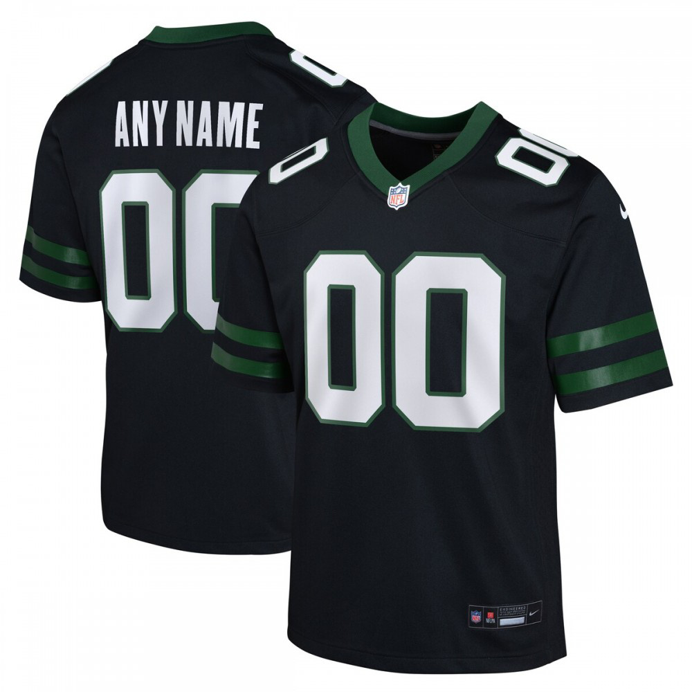 New York Jets Nike Youth Alternate Custom Game Jersey - Legacy Black-GridironStore